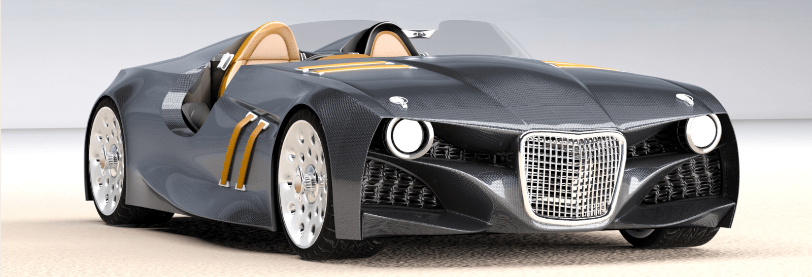 Fahrzeugvisualisierung Fotorealistisches 3D-Rendering eines modernen Sportwagens für Produktdesign und Visualisierung