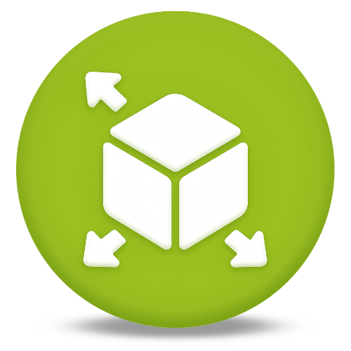 Icon 3D-Visualisierung mit würfelförmigem 3D-Objekt