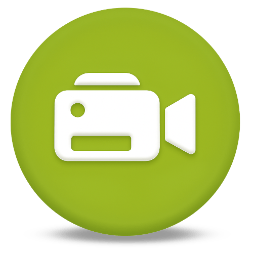 Icon Videoproduktion mit Kamera-Symbol