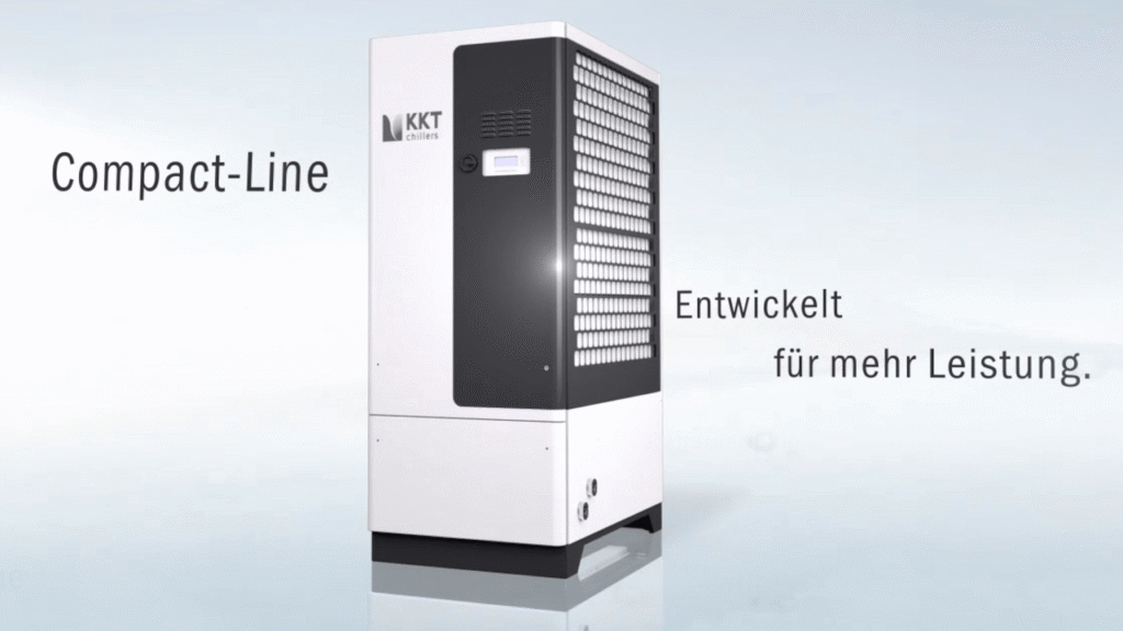 Produktvideo eines technischen Geräts mit animierter Text-Einblendung.