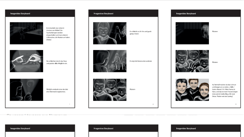 Storyboard und visuelles Konzept für Videoformate zur Sicherheitsunterweisung von Mitarbeitenden